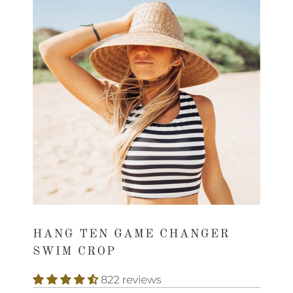 Albion swim hang ten game changer crop swim top, s